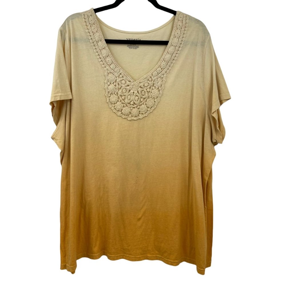 Venezia Tee Shirt 26 28 Ombre Orange Yellow Worn